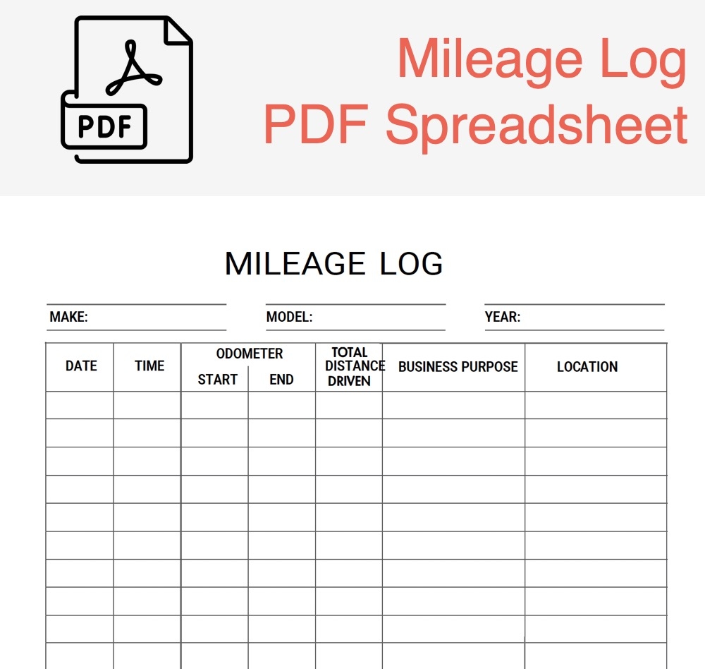 IRS Printable Mileage Log Templates Free Excel PDF Google Sheets 
