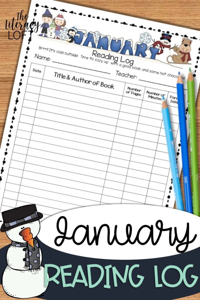 January Reading Log Printable