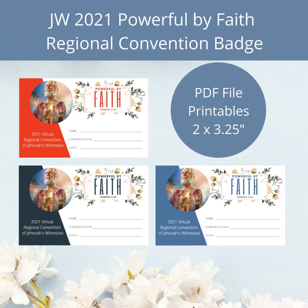 JW Digital Download Convention Badges Powerful By Faith Badge JW 2021 