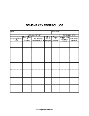 Key Control Log Fill Online Printable Fillable Blank PdfFiller