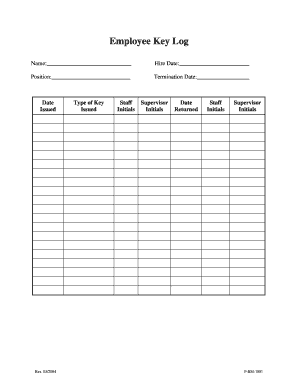 Key Log Sheet Fill Online Printable Fillable Blank PdfFiller