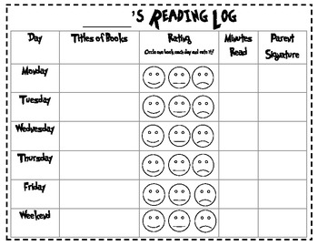 Kindergarten Reading Log By Megan Harshman TPT