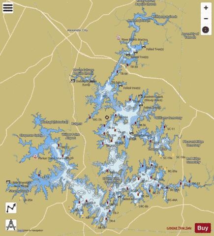 Lake Martin Fishing Map US AL 00122333 Nautical Charts App