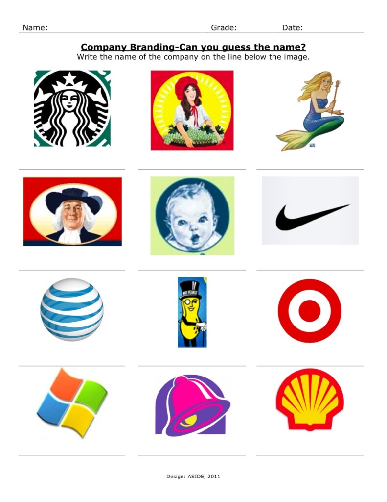 Logo Quiz Printable Sheets