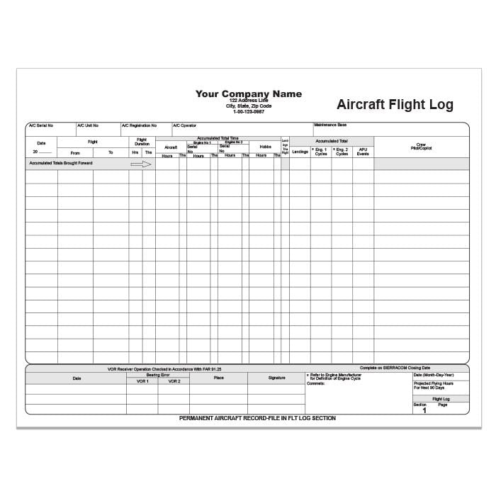 Maintenance Records Blank Aircraft Maintenance Part Replacement Log Form
