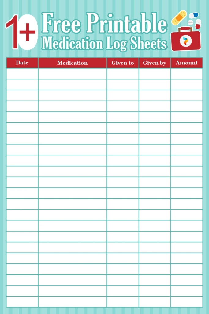 Medication Log Sheet Printable Printable Forms Free Online