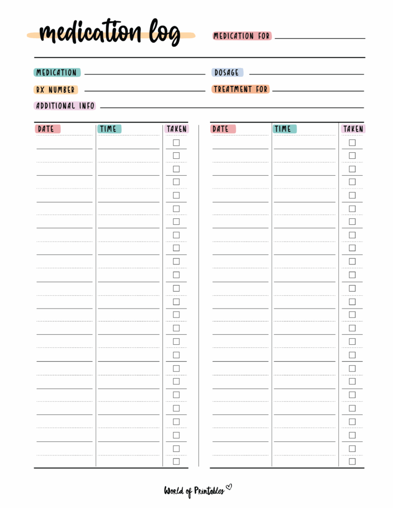 Medicine Chart Template