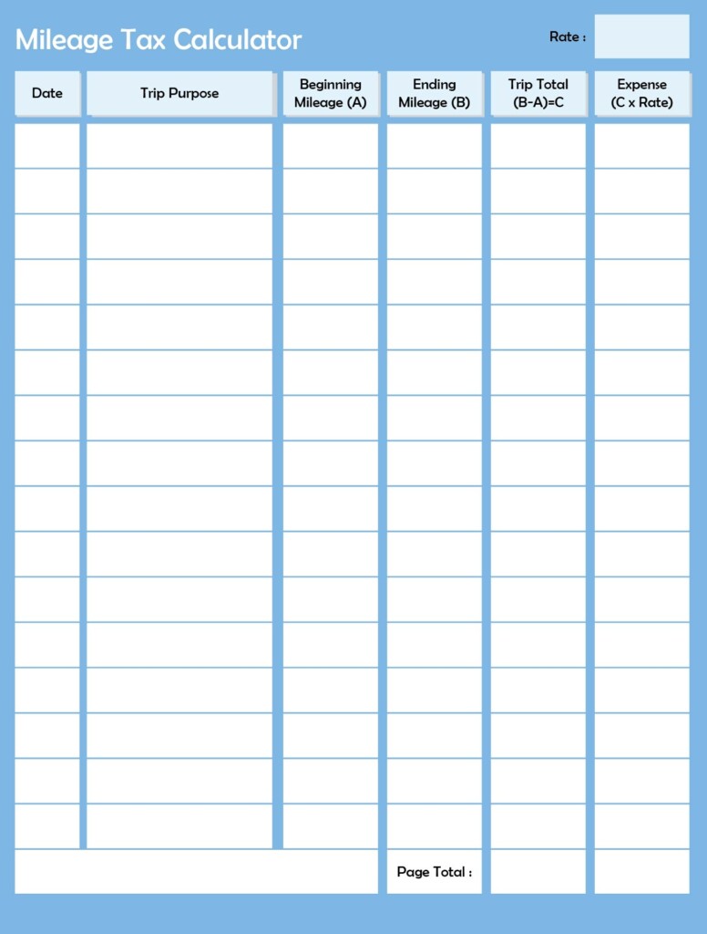 Mileage Log Sheet Template 10 Free PDF Printables Printablee