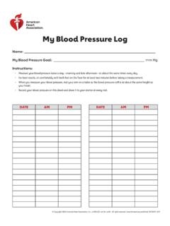 My Blood Pressure Log American Heart Association My blood pressure 