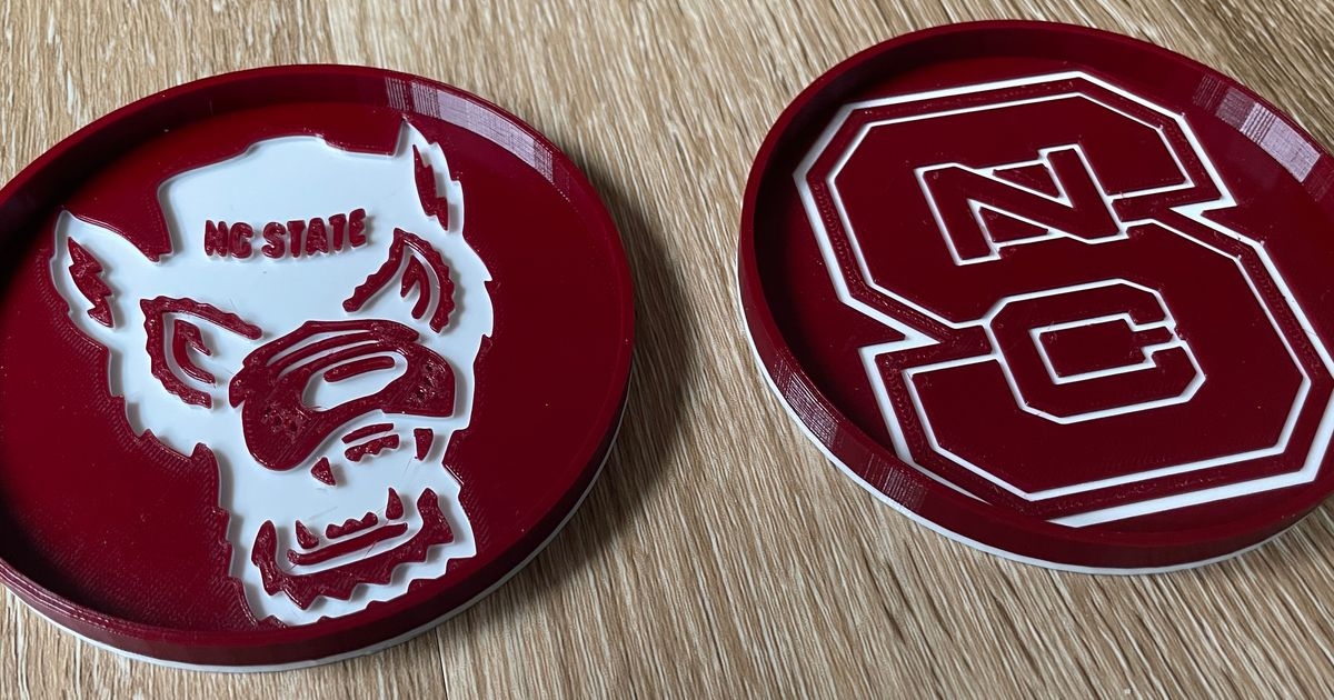 NC State Coasters By Ntilley905 Download Free STL Model Printables