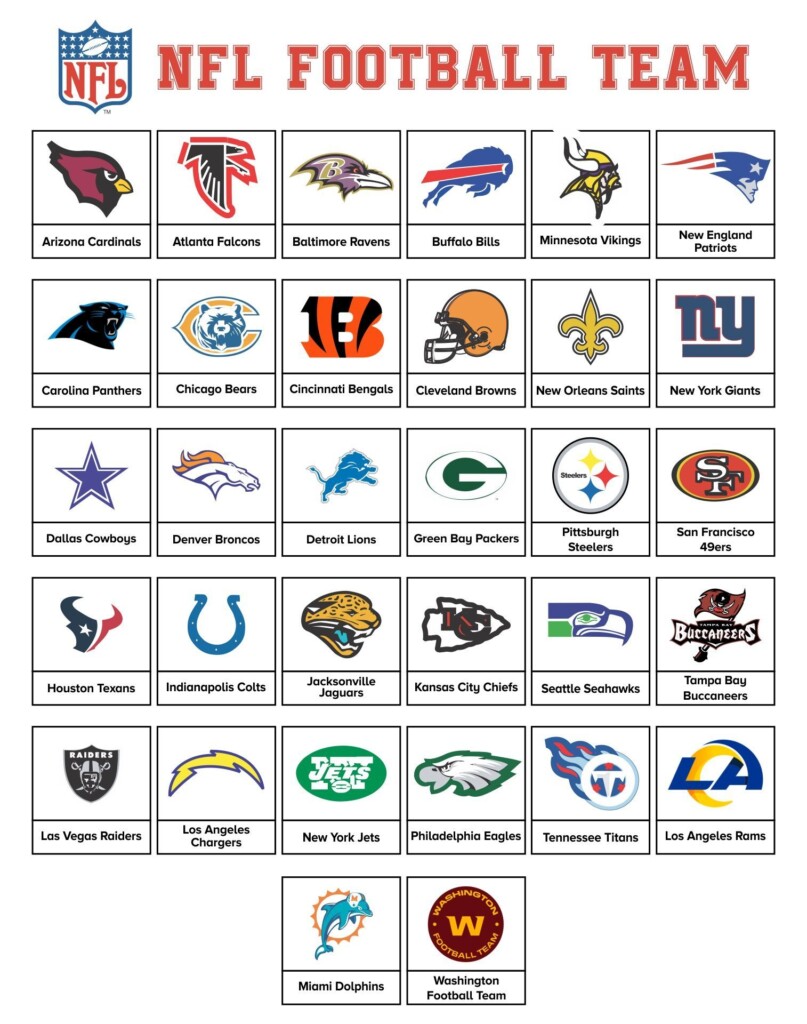 NFL Football Logos 10 Free PDF Printables Printablee Nfl Football 
