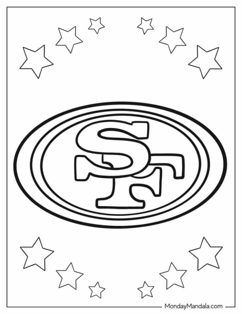 Nfl Logos Coloring Pages 49ers