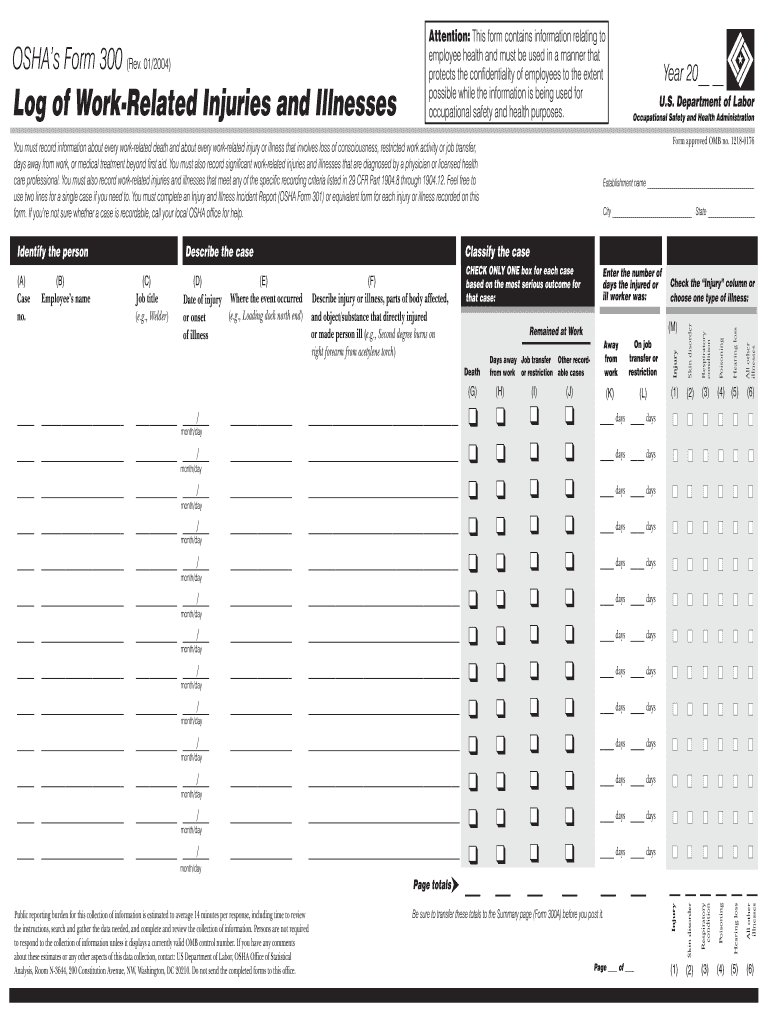 Osha 300 Log Pdf Fill Out Sign Online DocHub