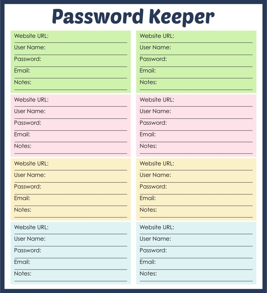Password Log Sheets 10 Free PDF Printables Printablee