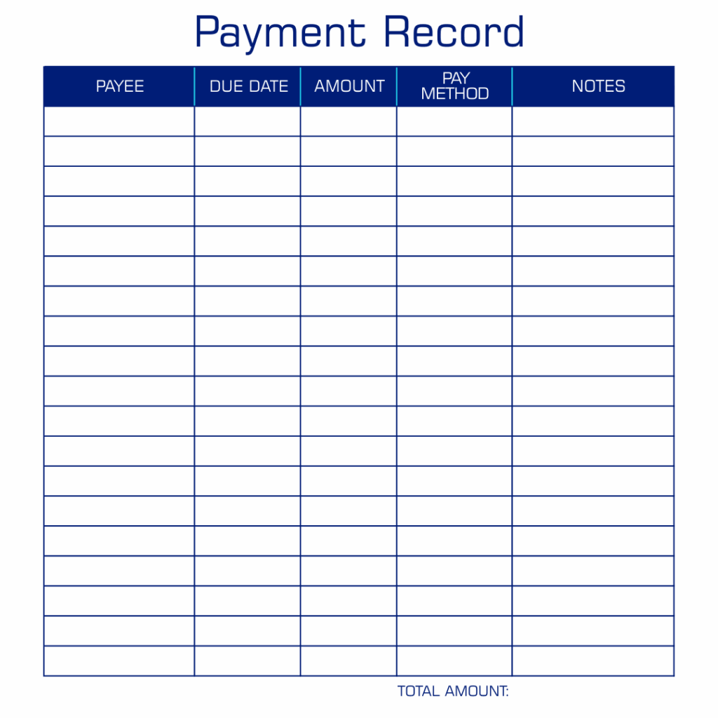 Payment Log Sheet Template 10 Free PDF Printables Printablee