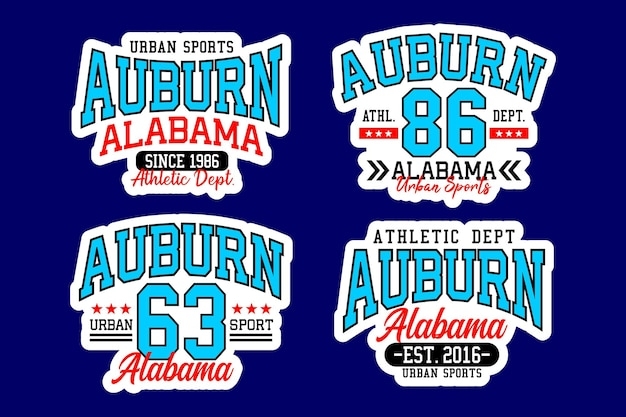 Premium Vector A Set Of Logos For Auburn State Athletic Sports