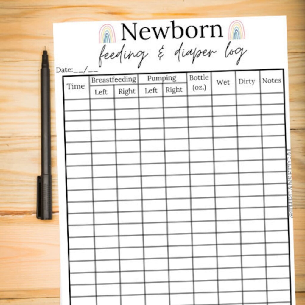 Printable Baby Feeding And Diaper Log Pdf Printable T Vrogue co