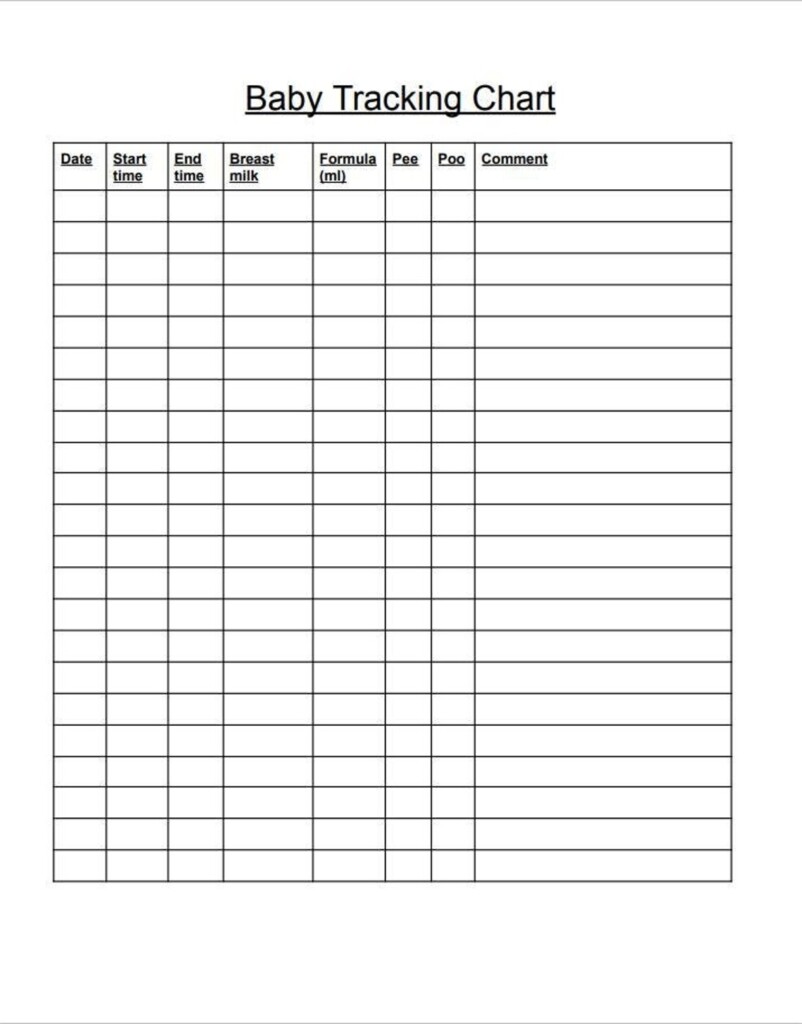 Printable Baby Tracking Chart Etsy
