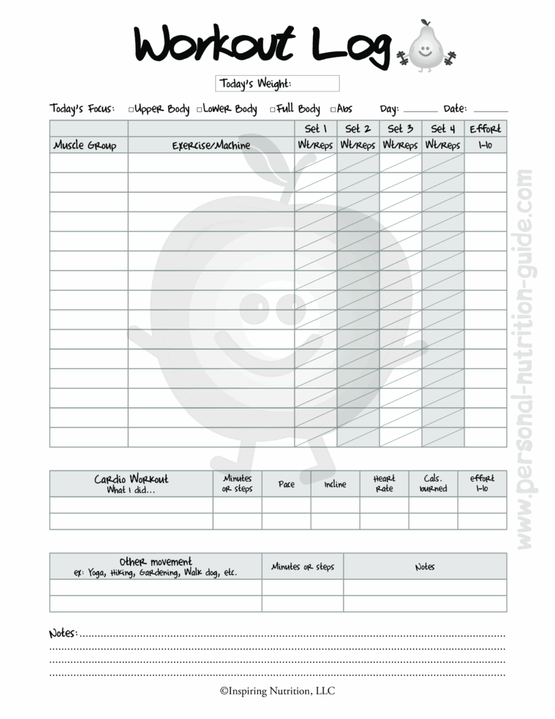 Printable Blank Workout Log How To Create A Workout Log Download 