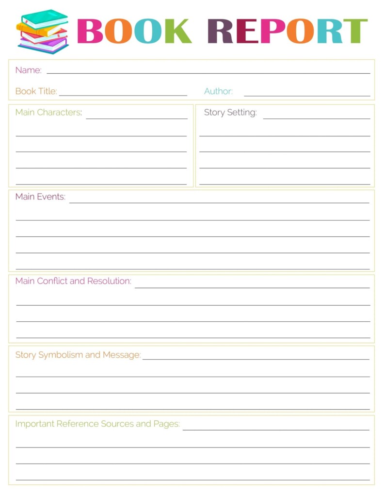Printable Book Report Forms Printable JD