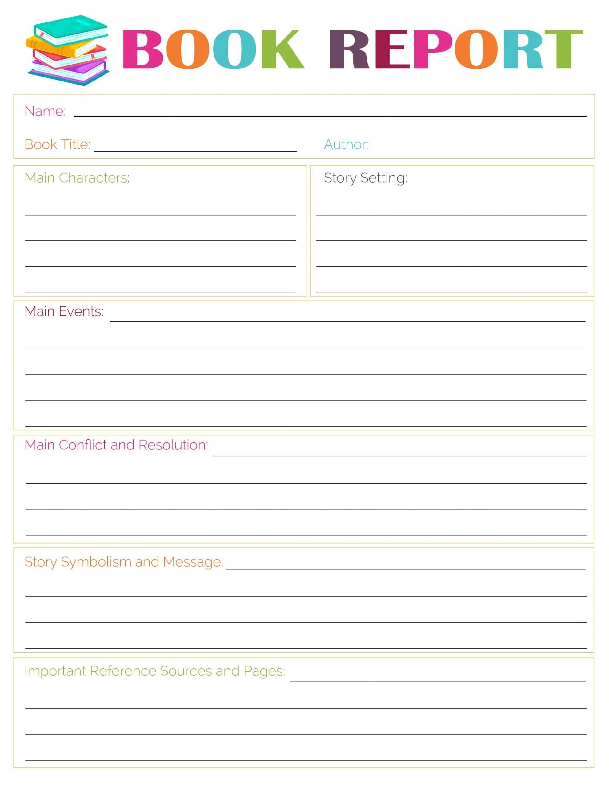 Printable Book Report Forms Printable JD