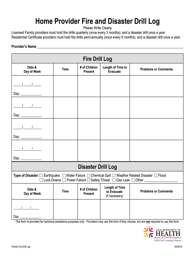 Printable Fire Drill Log Sheet Printable Word Searches