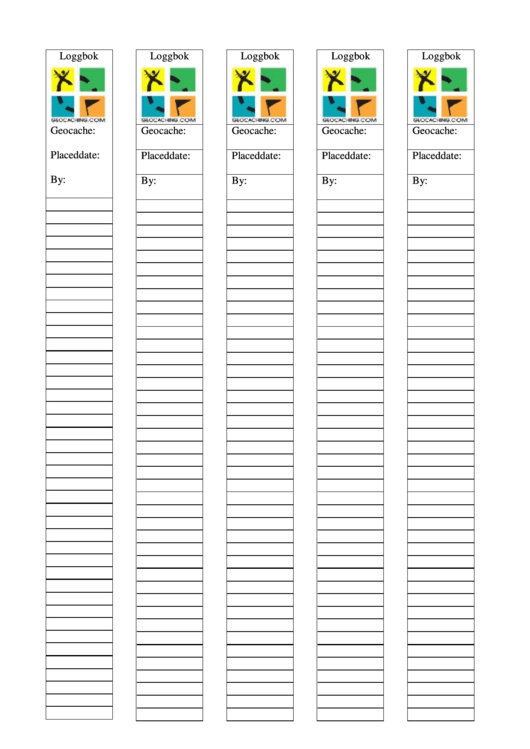 Printable Geocaching Log Strips