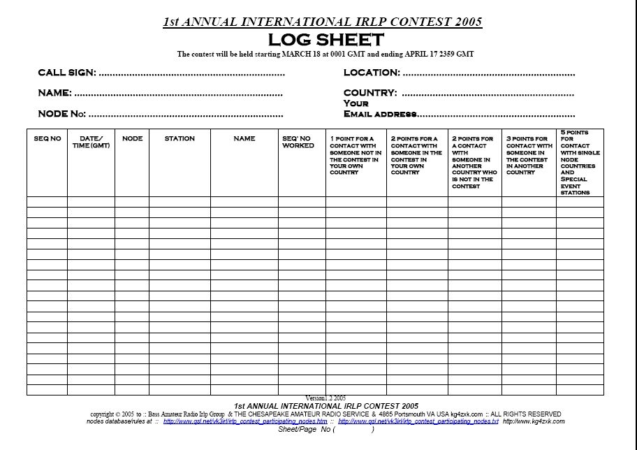 Printable Ham Radio Log Book Template Free Templates Printable