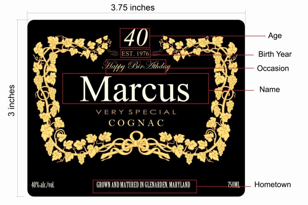 Printable Logo Hennessy Label