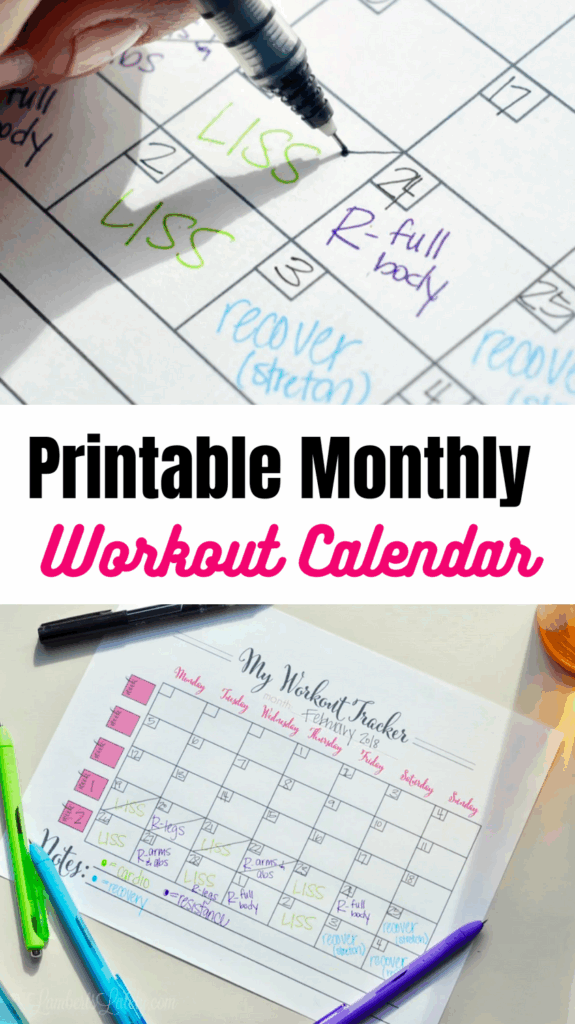 Printable Monthly Workout Calendar Lamberts Lately Month Workout 