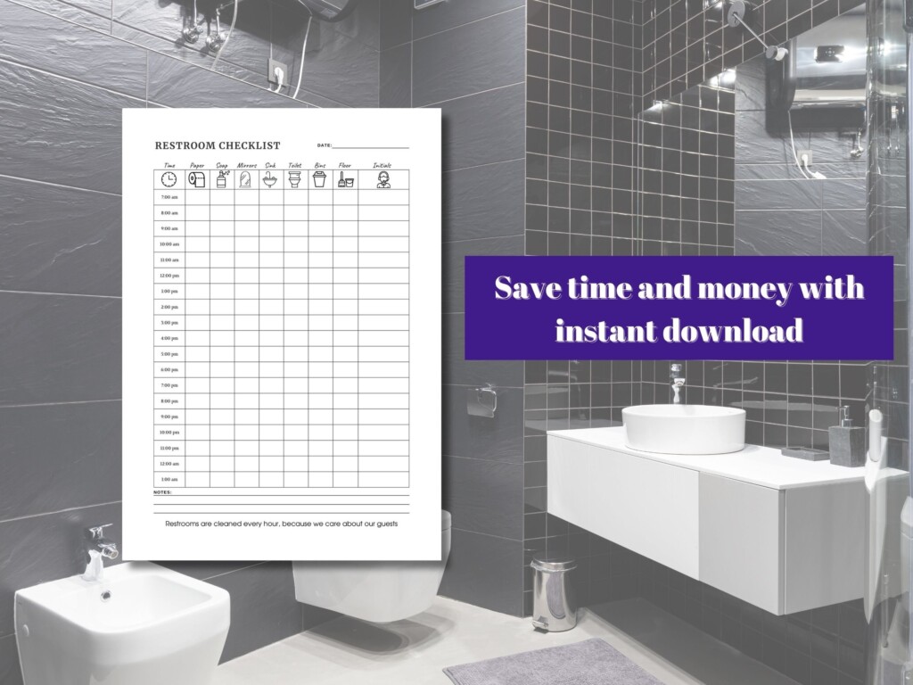 Printable Restroom Cleaning Log For Businesses Bathroom Cleaning Log 