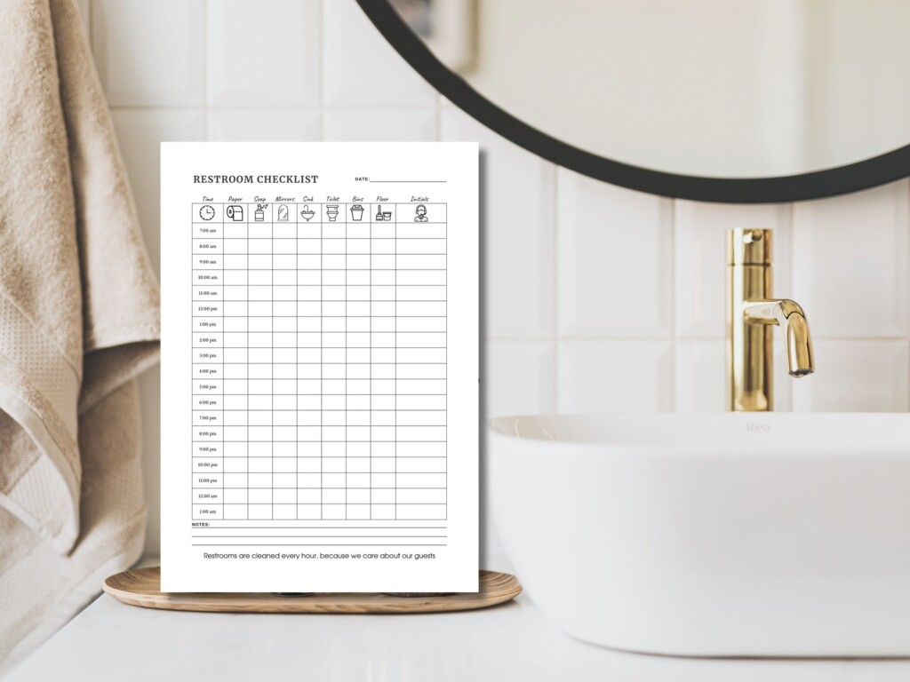 Printable Restroom Cleaning Log For Businesses Bathroom Cleaning Log 