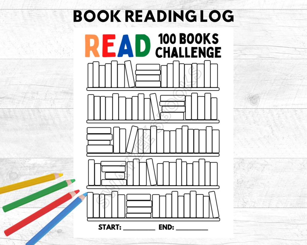 Read 100 Books Challenge Reading Log Printable Kids Etsy
