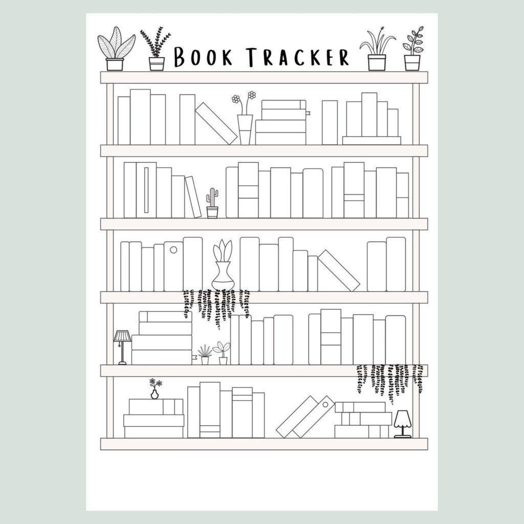 Reading Journal Printable Planner Bookshelf Reading Log Etsy