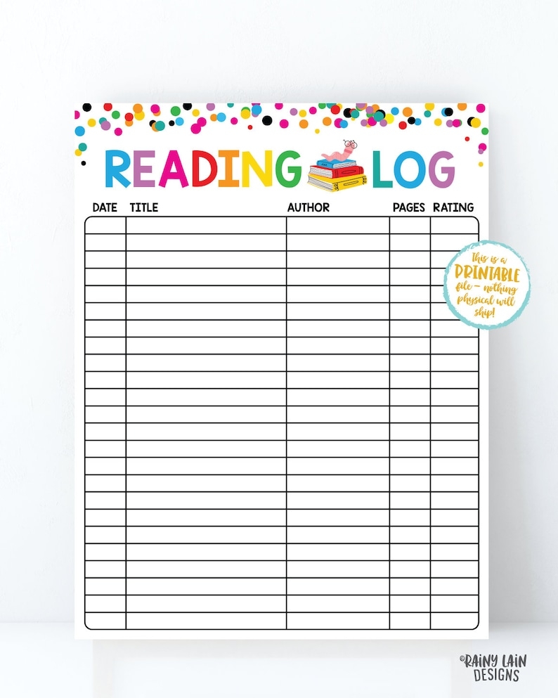 Reading Log Free Printable Printable Templates