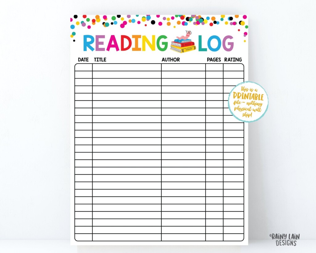 Reading Log Printable Reading Log For Kids Spring Reading Etsy Canada