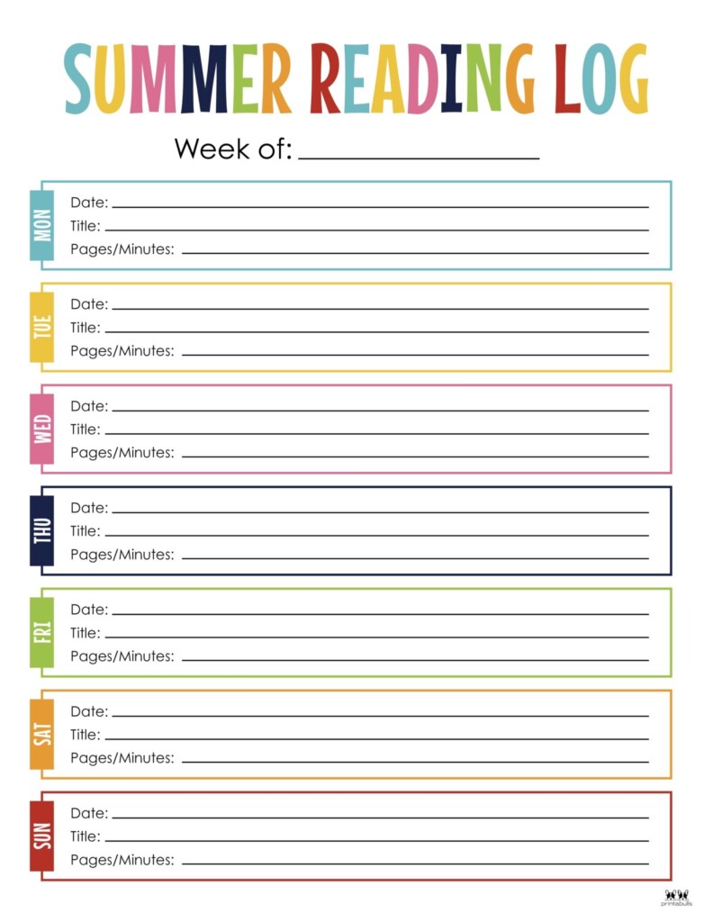 Reading Logs 21 FREE Printables Printabulls