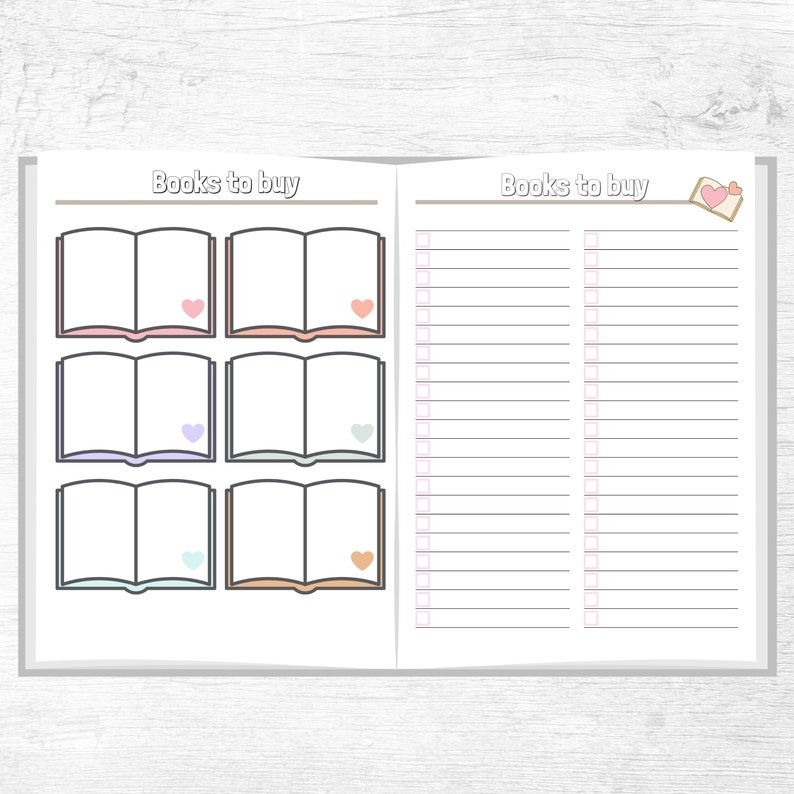 Reading Planner Printable Reading Journal Big Happy Planner Etsy