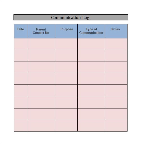 Sample Log Template Documents In PDF Word Excel