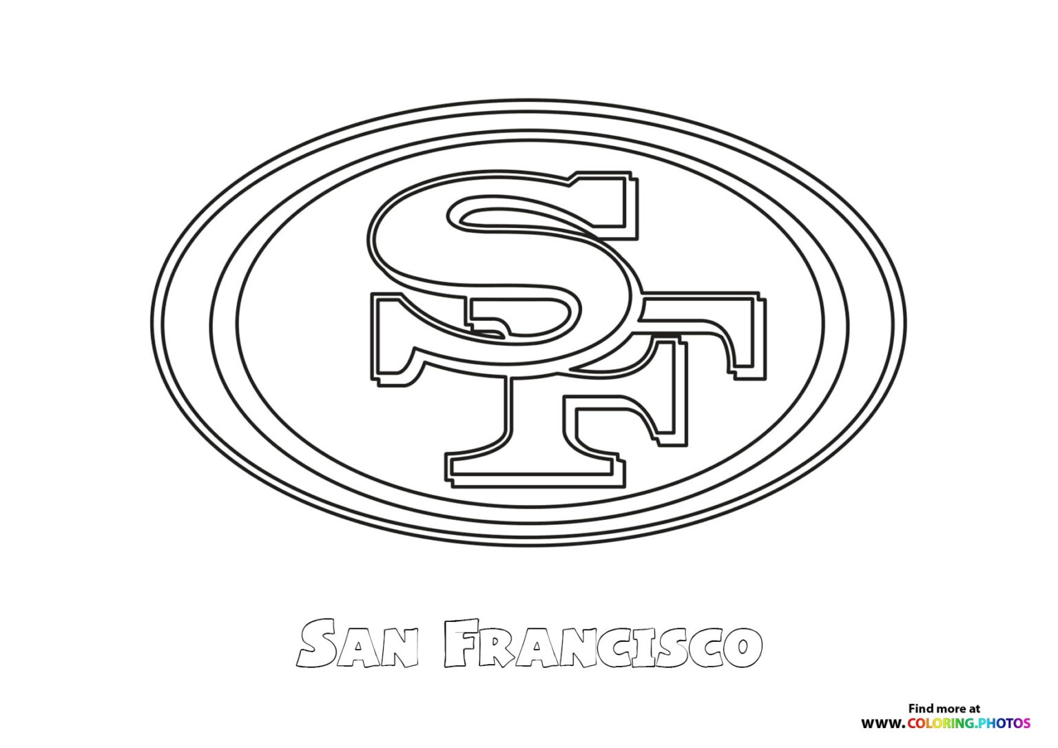 San Francisco 49ers NFL Logo Coloring Pages For Kids