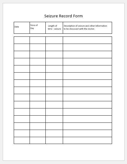Seizure Tracker Printable Seizure Log In 2021 Medicat Vrogue co