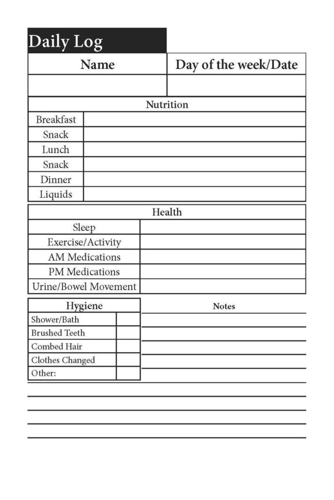 Senior Caregiver Daily Log 32 Page Printable Log Book Etsy Senior 