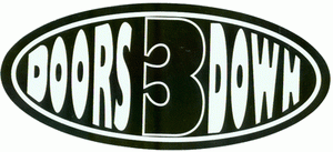 Sticker 3 Doors Down Three Black White Oval Logo Band Rock HUGE Decal 