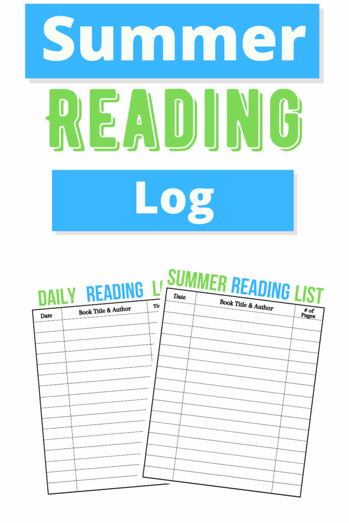 Summer Reading Log FREE Printable Building Our Story