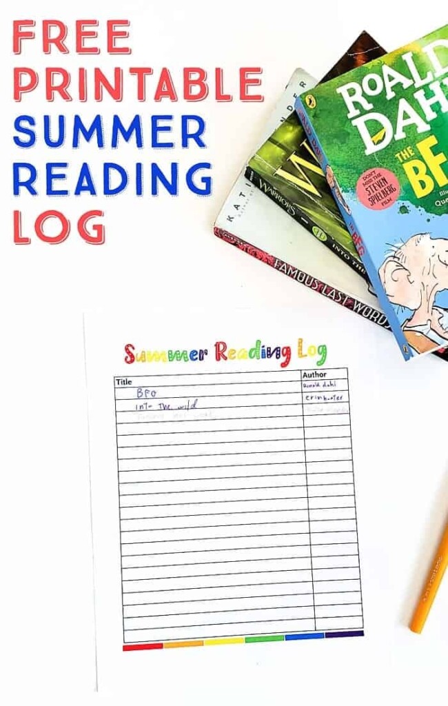 Summer Reading Log Printable
