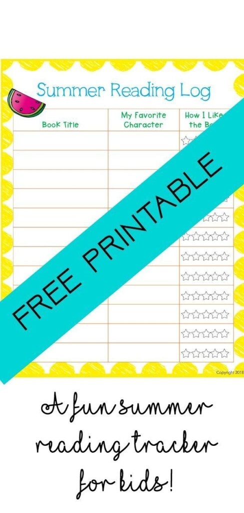 Summer Reading Log Printable Pdf