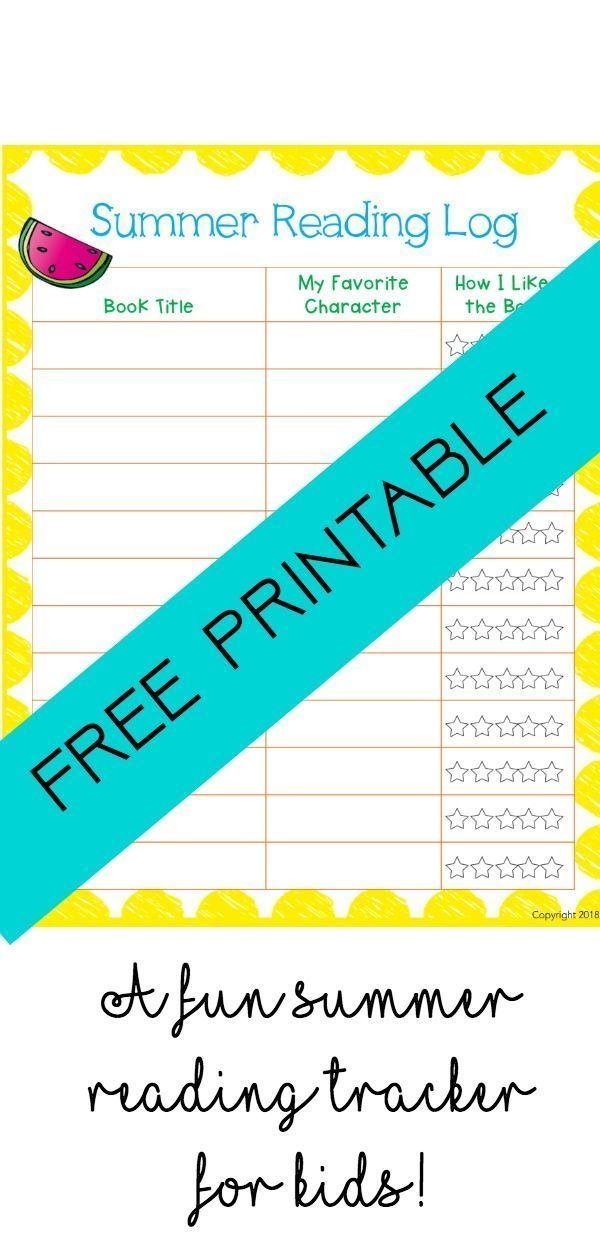 Summer Reading Log Printable Pdf