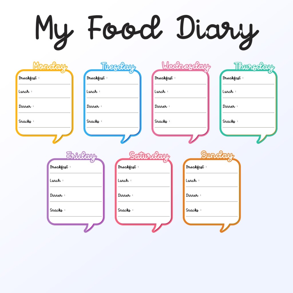Weekly Food Log Journal 10 Free PDF Printables Printablee